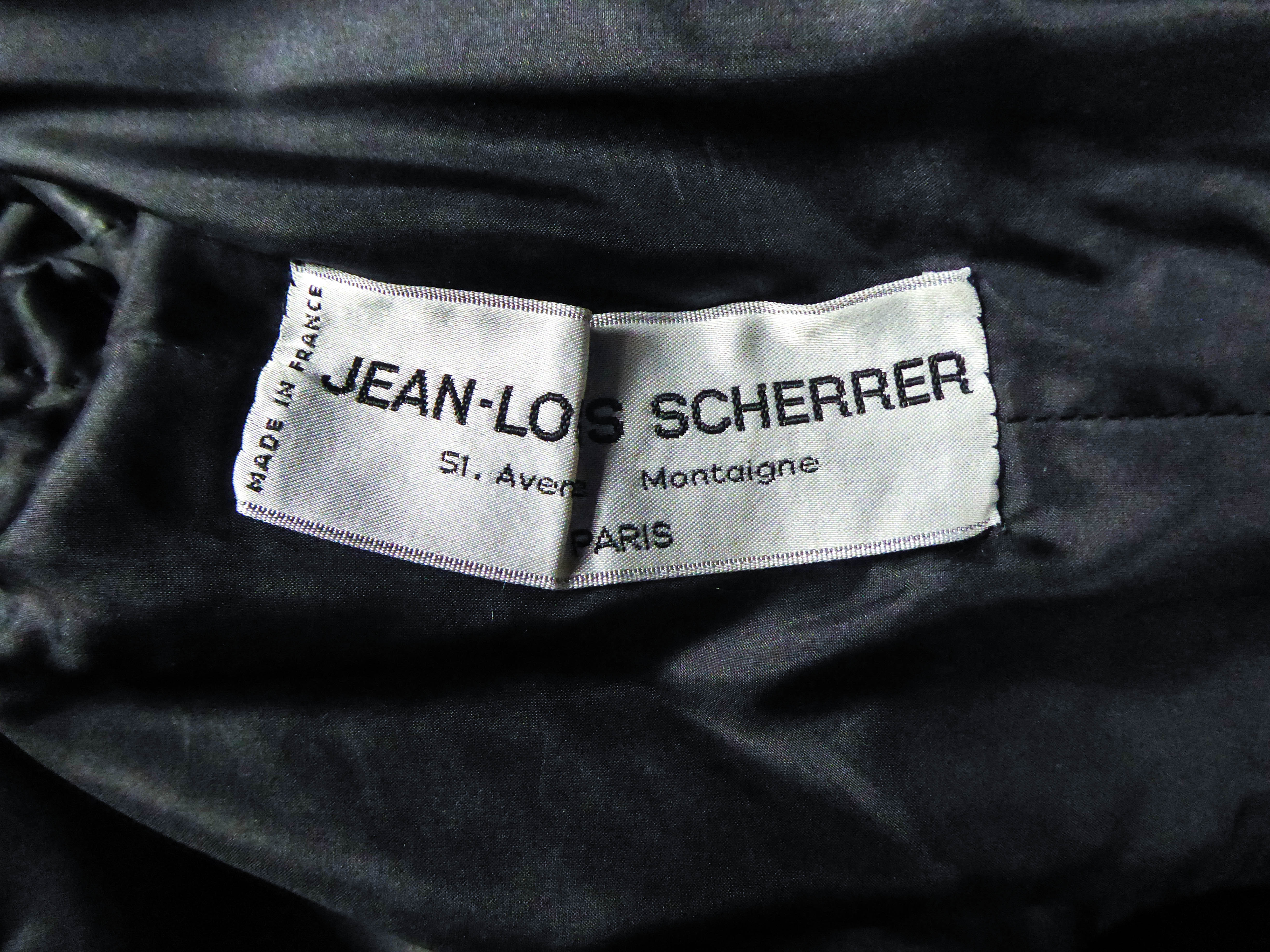 Vintage Jean Louis Scherrer Couture Tulle Evening Black Gown # 14529, Size  F 42