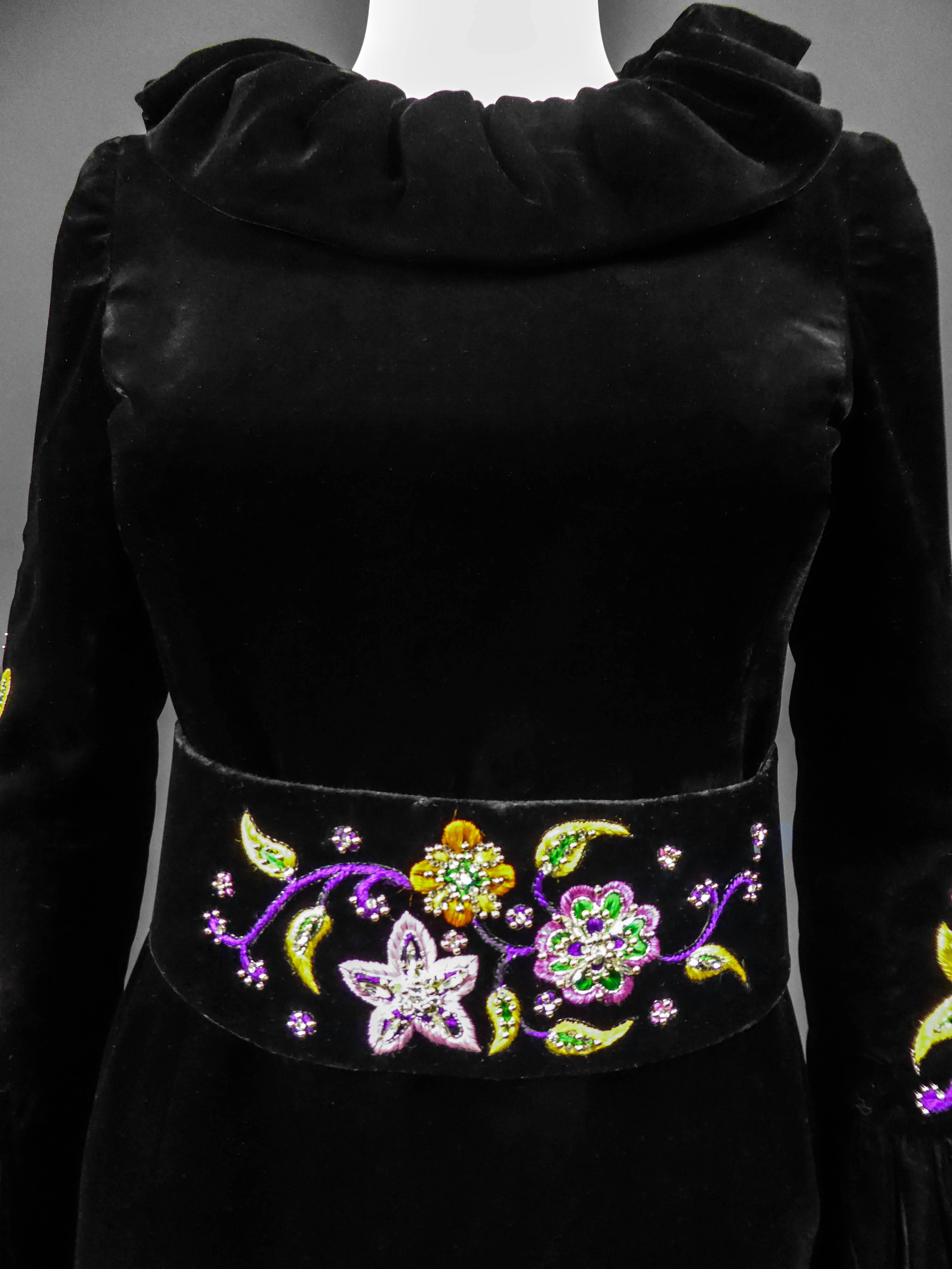 Vintage Jean Louis Scherrer Metallic Silk Velvet Lamé Blouson Dress – Recess