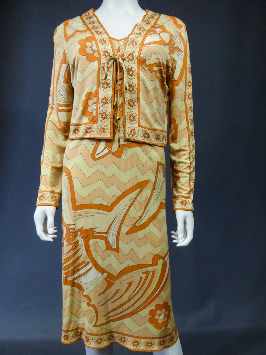 Emilio Pucci 1960s Patterned Silk Dress