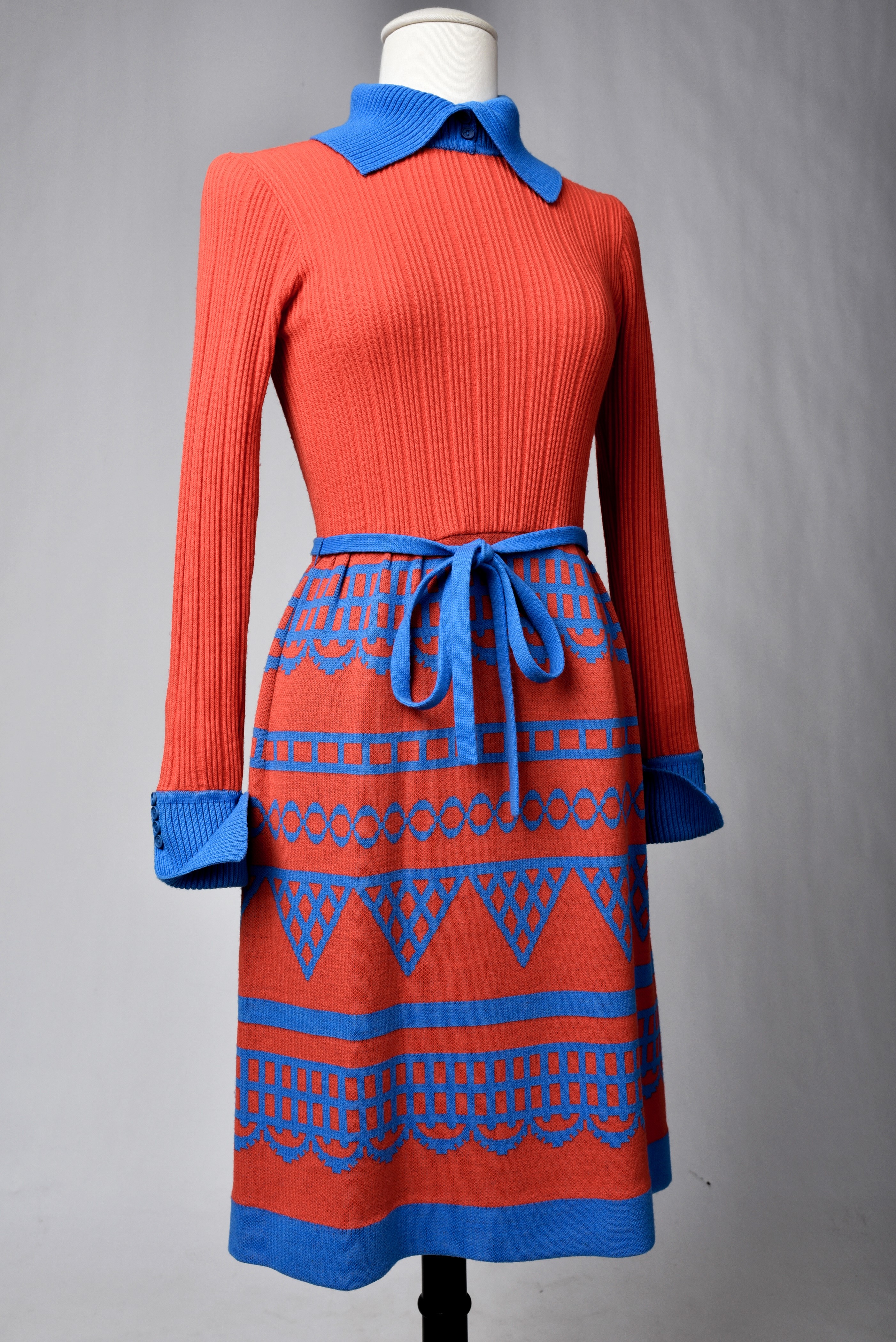 Vintage Louis Feraud Shift Dress 80s Orange Designer Dress 